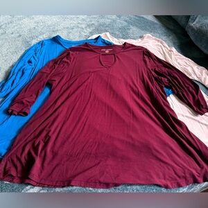3 super soft T-shirt knit swing style tops